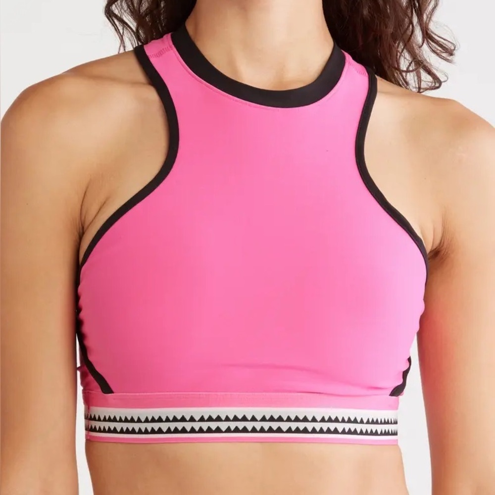 PUMA x lemlem Womens Cropped Training Tank Pink Medium